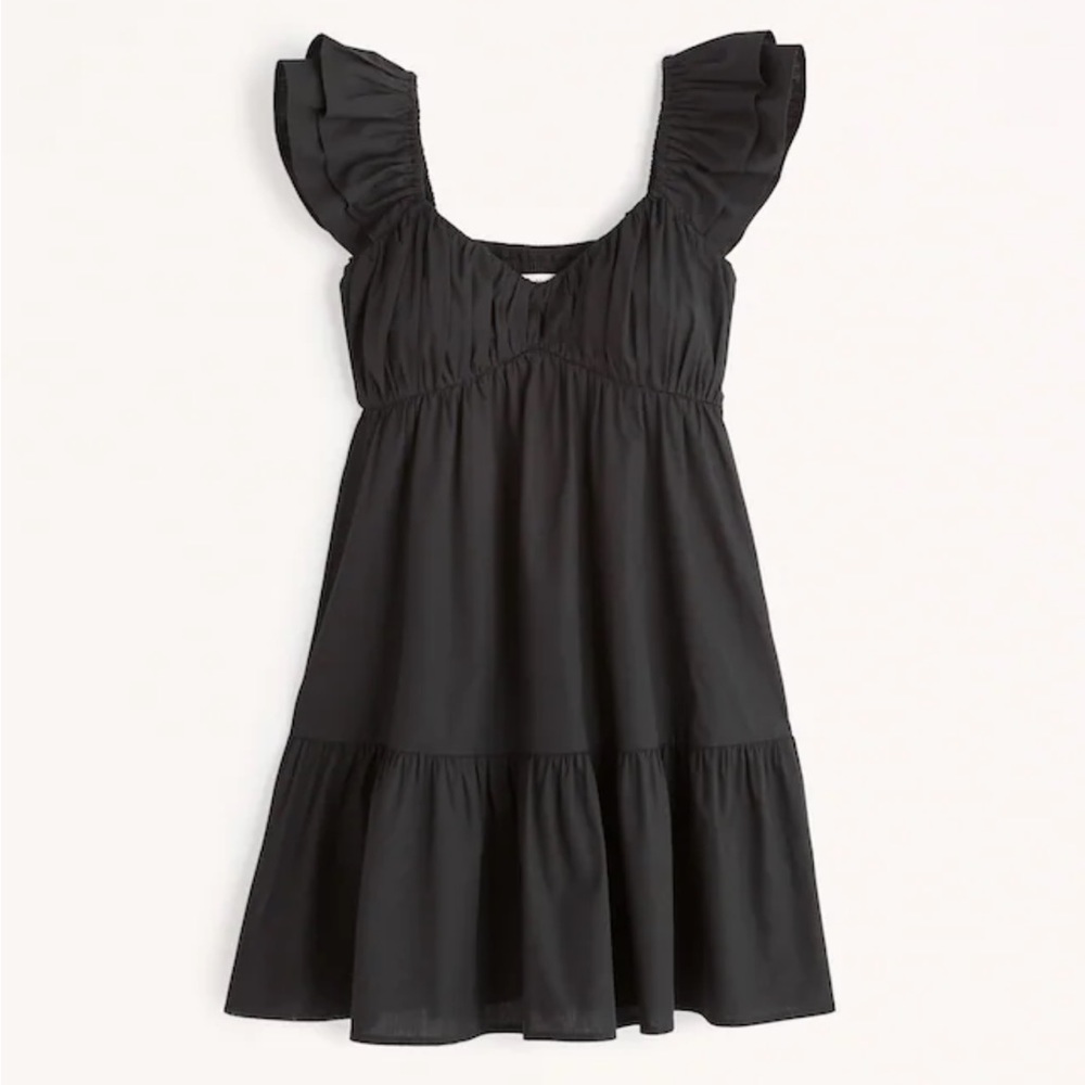 Abercrombie Ruched Flutter Sleeve Mini Dress